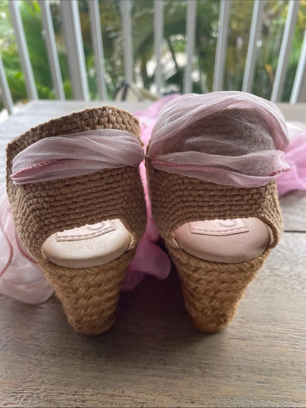Gaimo Pink Suede Espadrille Wedges with Ankle Wraps Handmade in Spain  NWOT/BOX